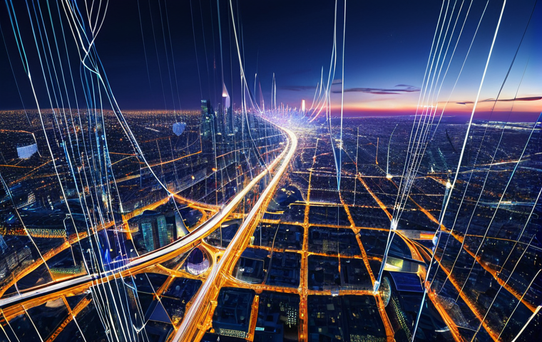 약한 연결을 활용한 온라인 네트워킹 팁 - **Prompt:** A dynamic, sprawling digital city at night, viewed from a slightly elevated perspective....